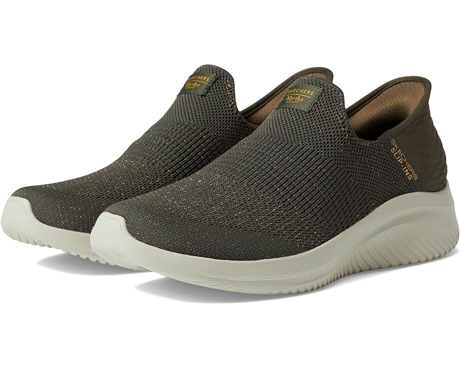 Кроссовки SKECHERS Martha Stewart Ultra Flex 3.0 - Neptune Hands Free Slip-Ins, оливковый