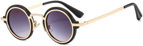 

Солнцезащитные очки в стиле ретро-панк, маленькие круглые, для женщин, с градиентным переходом цвета, защита от УФ-излучения UV400, для мужчин. 2027 год MTZJH, Black Gray Gradient