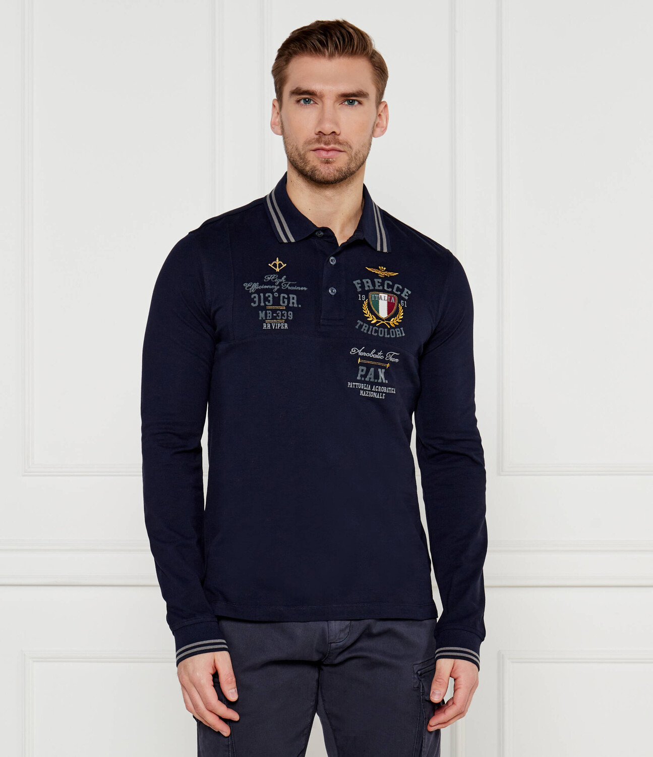 

Поло Aeronautica Militare Regular Fit, темно-синий