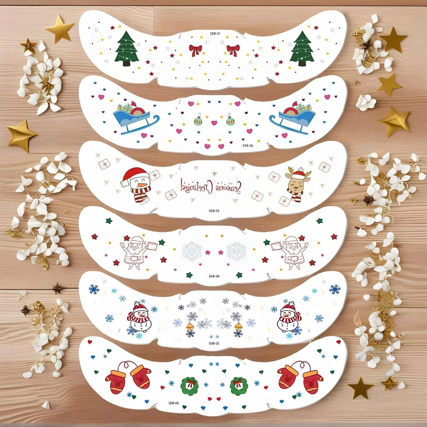Набор блестящих наклеек для лица Glitter Face Freckle, 6 шт, белый — фото 3