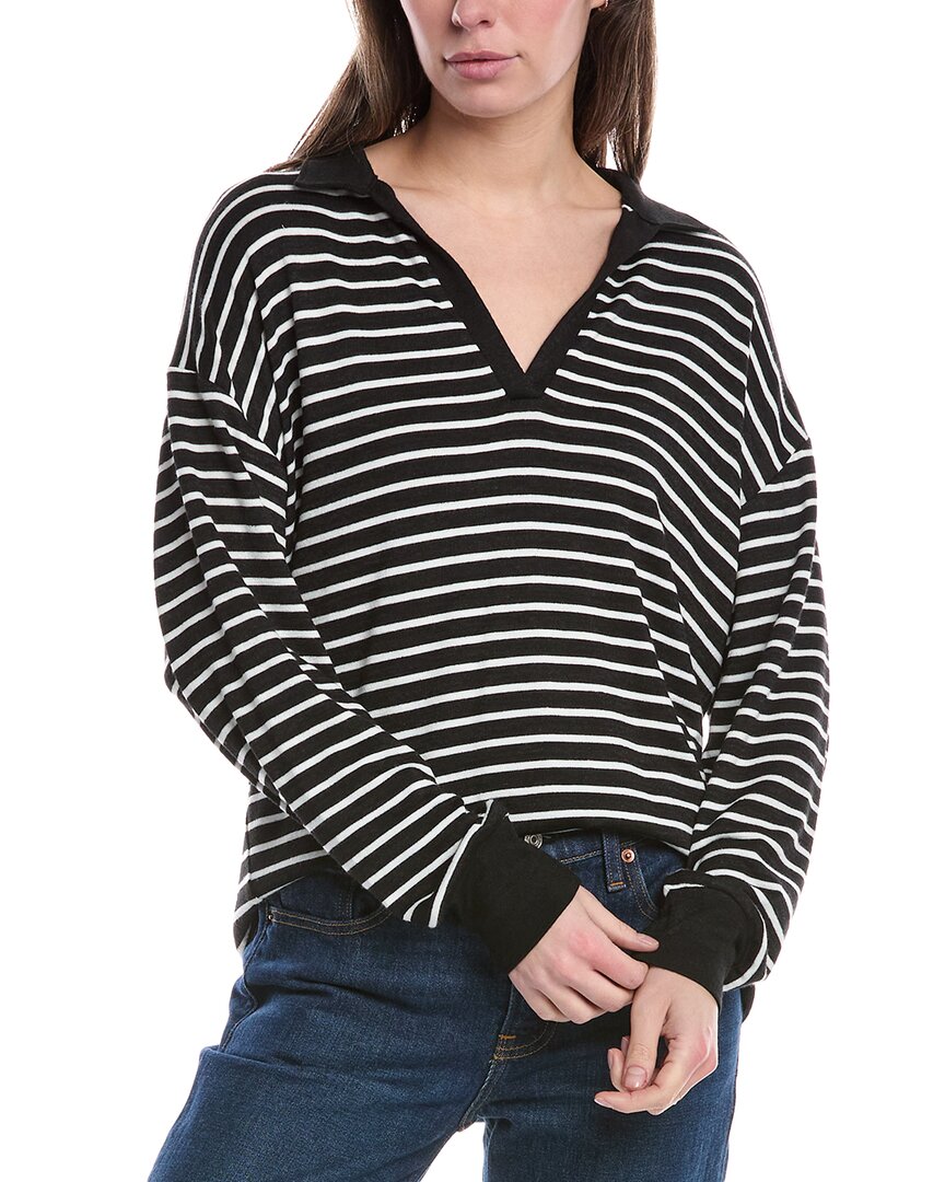 

Rag & bone Трикотажный свитер-поло в полоску, черный
