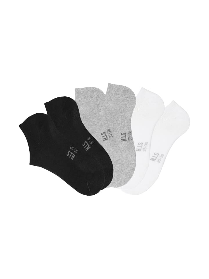 

Носки H.I.S, цвет 2x schwarz, 2x hellgrau/meliert, 2x weiß