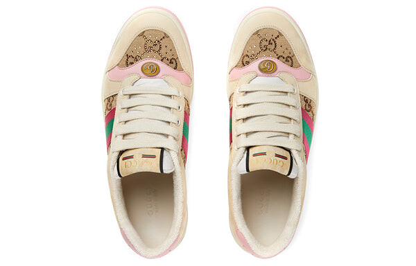 Кроссовки screener gg low-top sneakers 'gg canvas - beige pink' Gucci, бежевый — фото 3