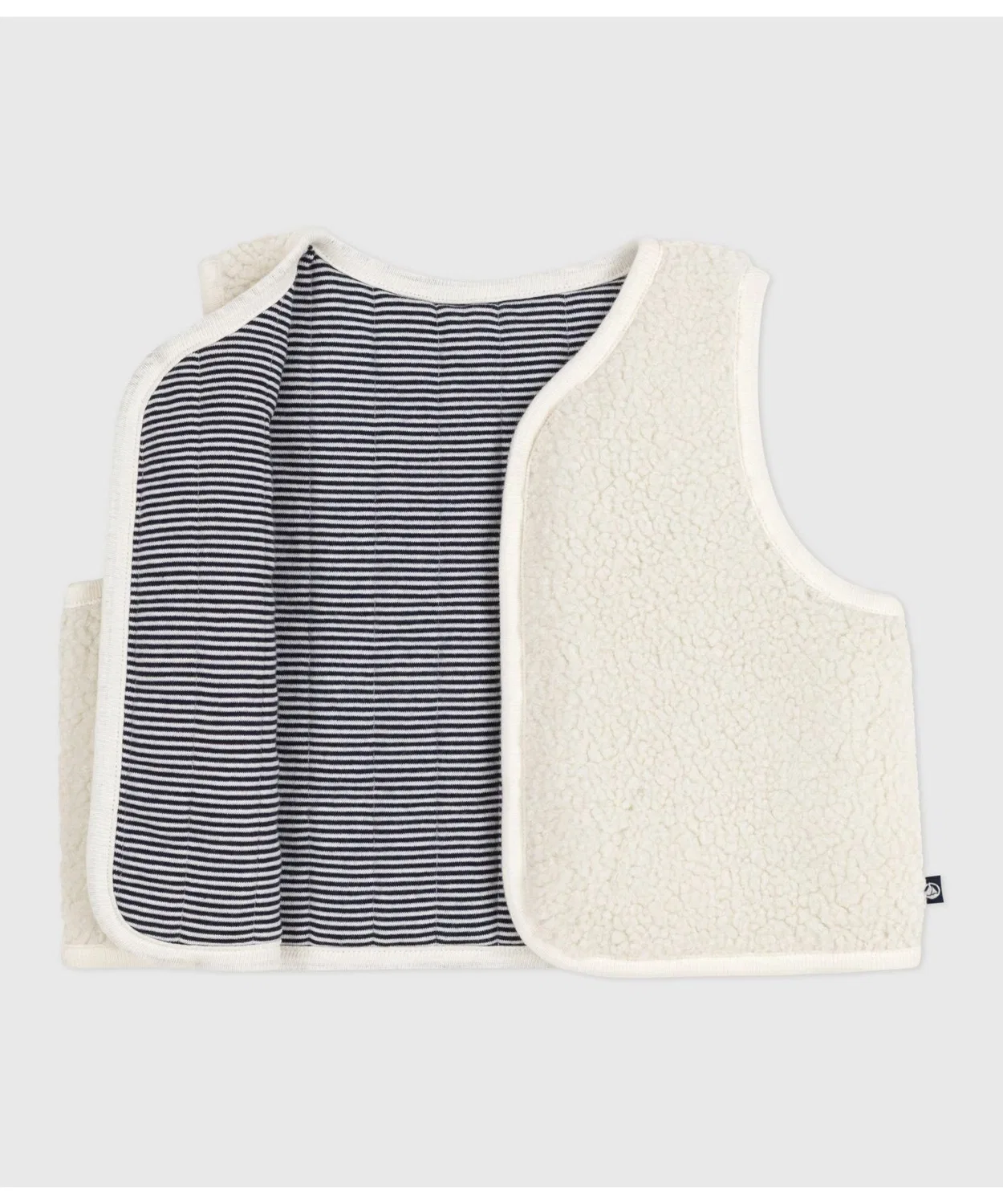 Жилет из переработанного флиса Petit Bateau белый — фото 2