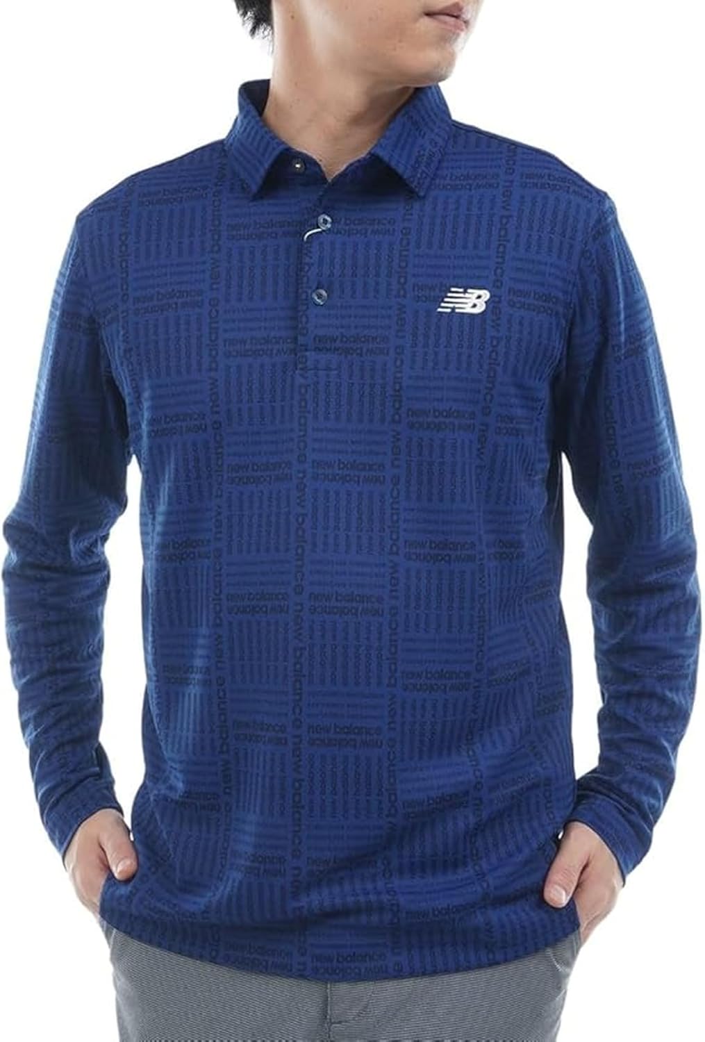 

Мужская поло-рубашка New Balance Golf с длинным рукавом (логотип One-Point и клетчатый узор Glen Check) / 012-5269002, темно-синий
