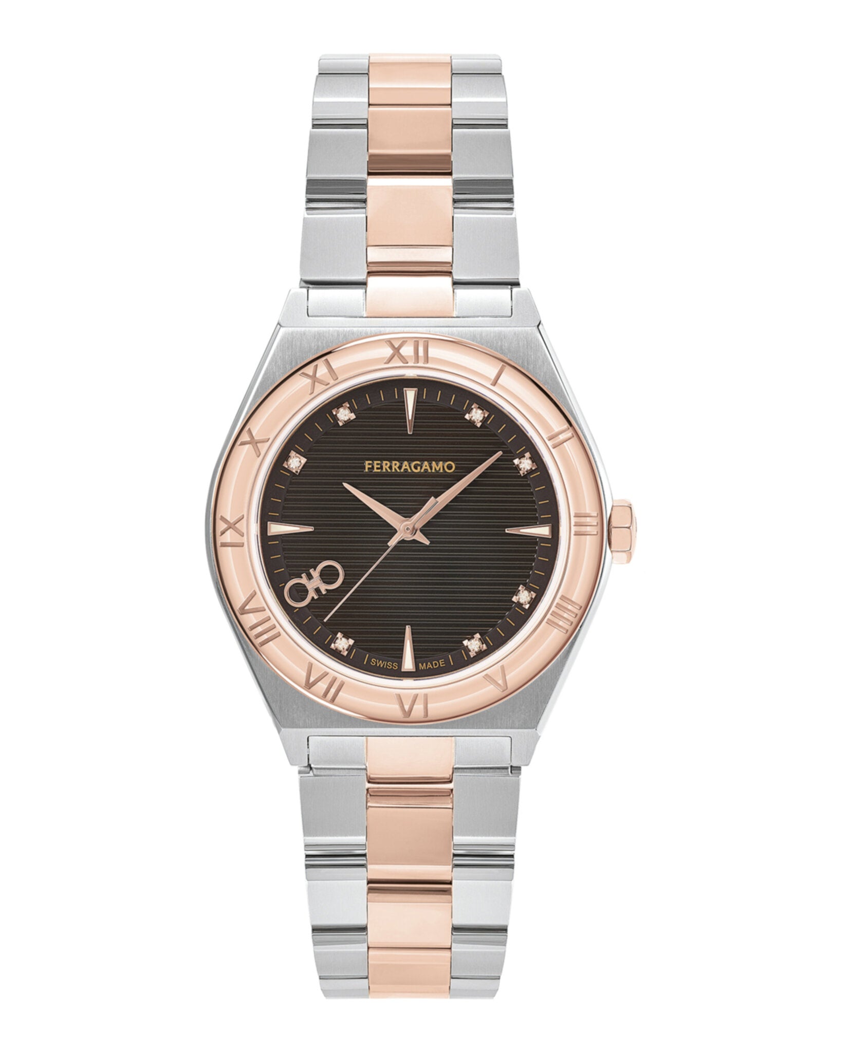 

Часы Vega Upper East Diamond Salvatore Ferragamo, цвет two tone/two tone/brown
