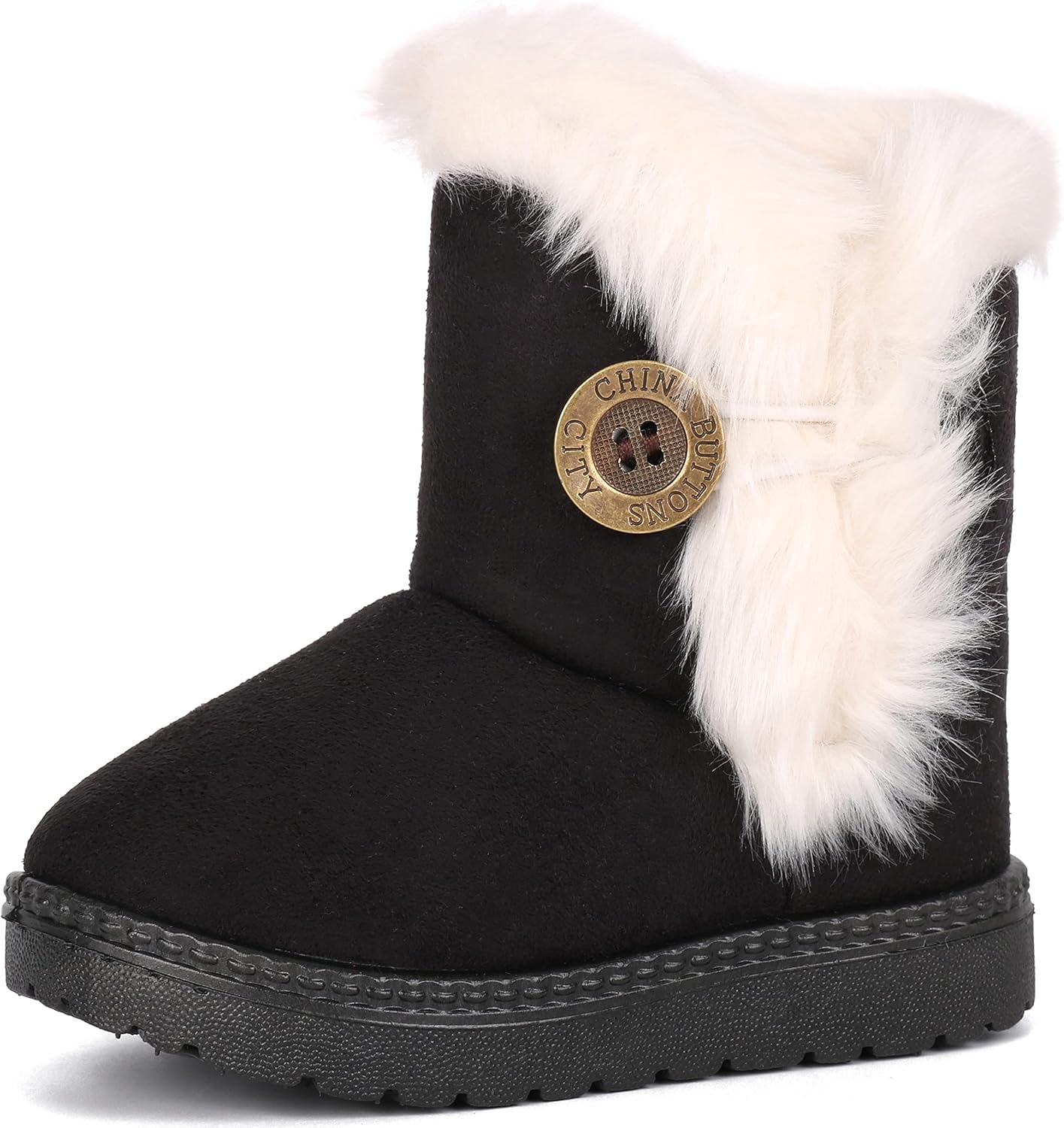 

Детские зимние сапоги Femizee для девочек и мальчиков, теплые зимние уличные снежные ботинки (для малышей/маленьких детей), Black