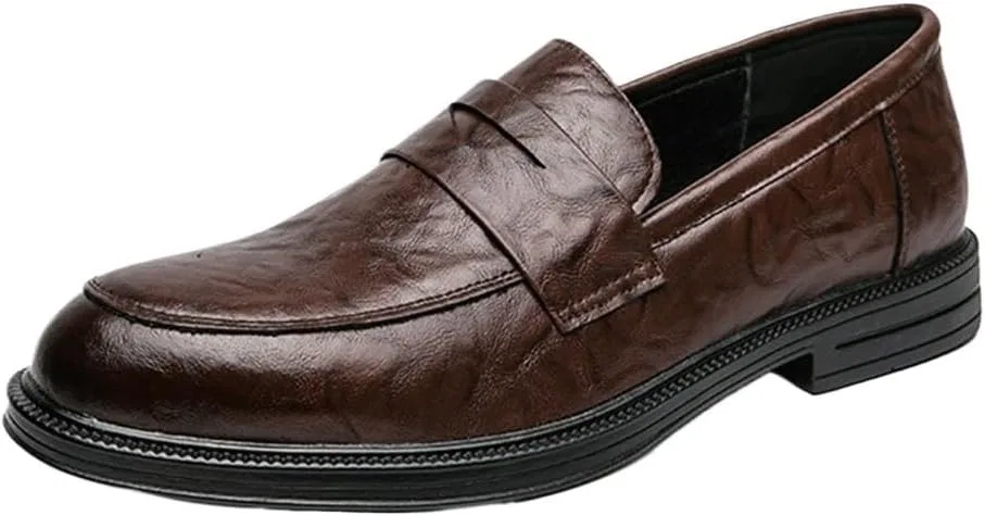 Лоферы мужские кожаные, Slip On, British Style, Black, коричневый UOPYNE
