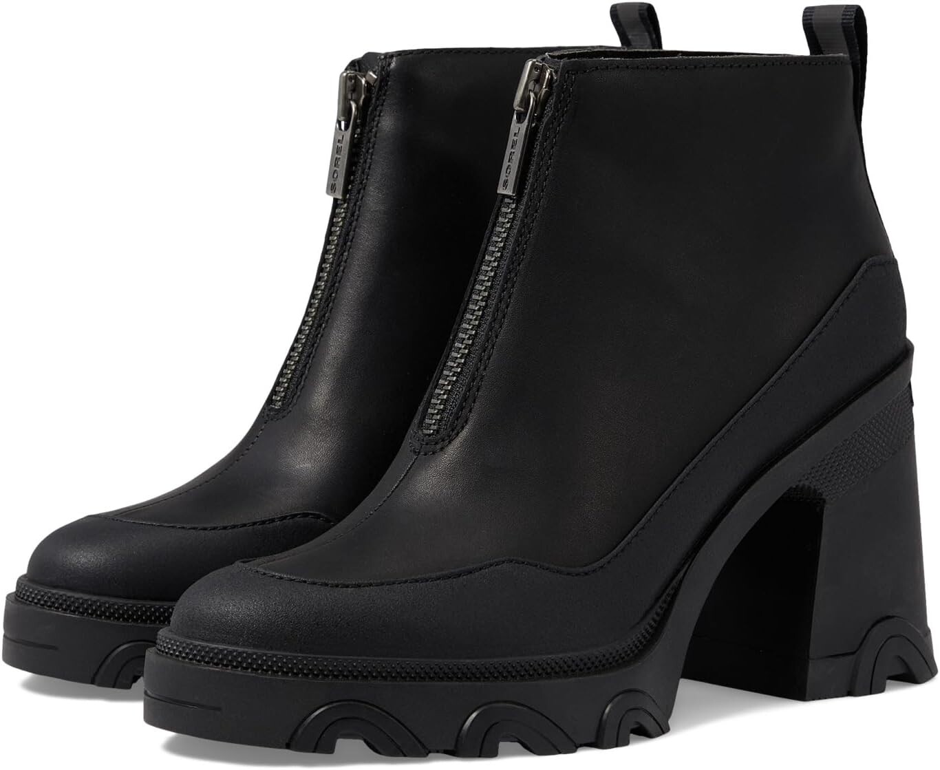 Сапоги женские Sorel короткие на каблуке, черный