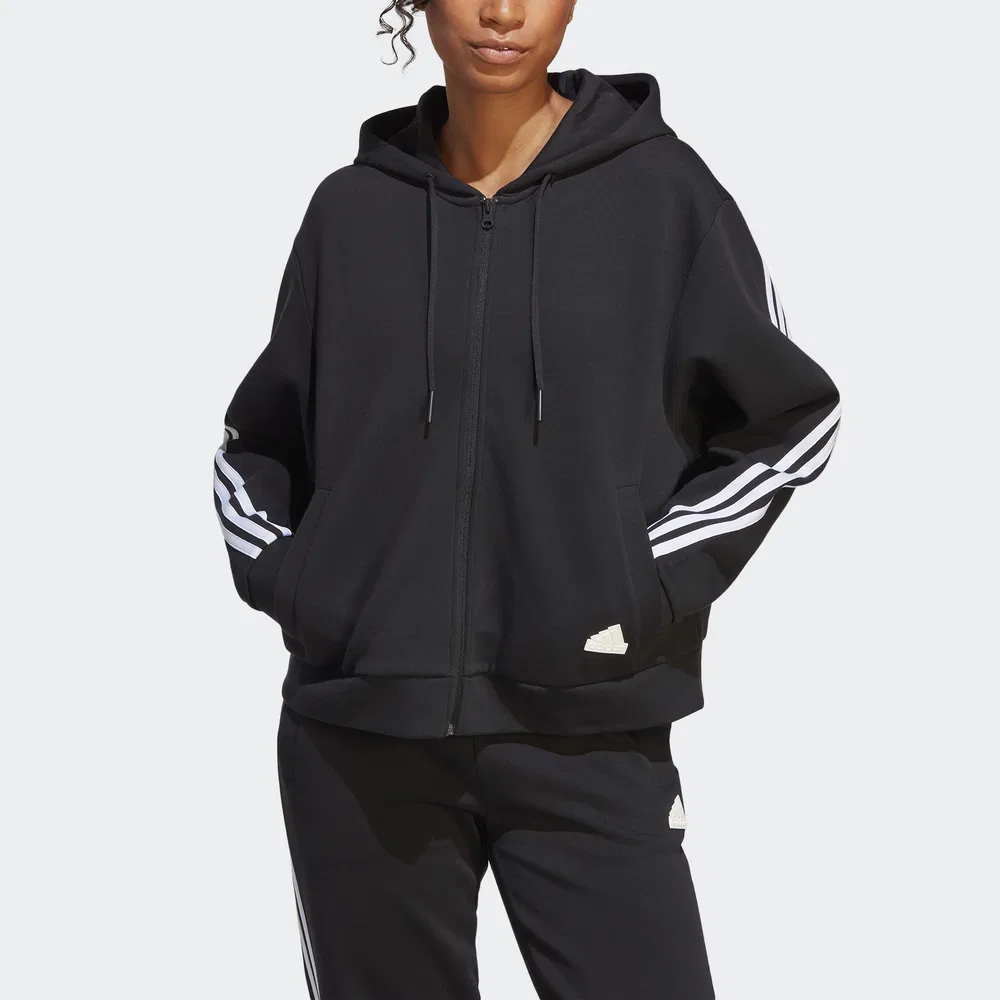 Женская худи на молнии Adidas Future Icons 3S чёрная