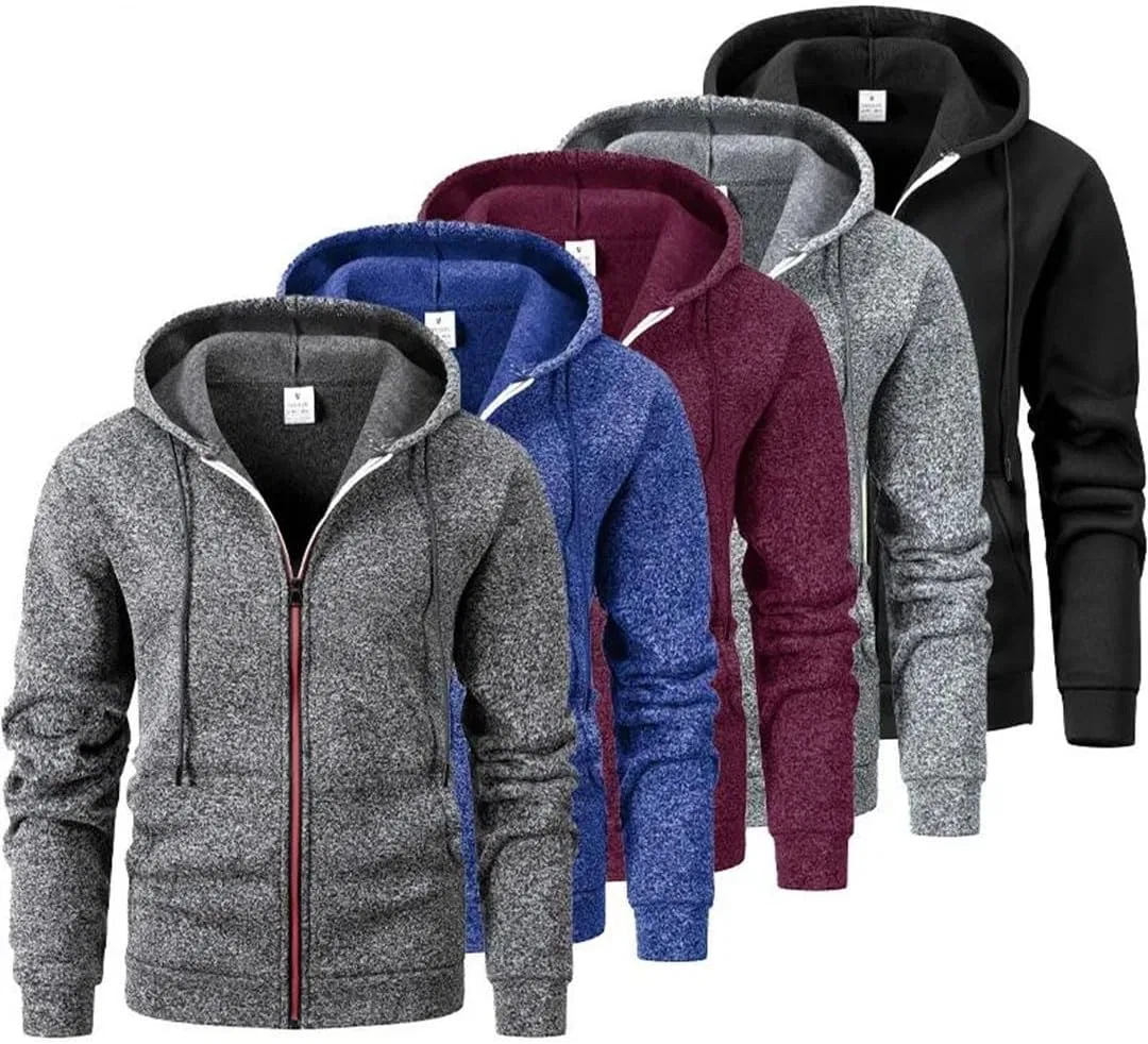 Толстовка на молнии с капюшоном, флисовая, Navy Blue — фото 3