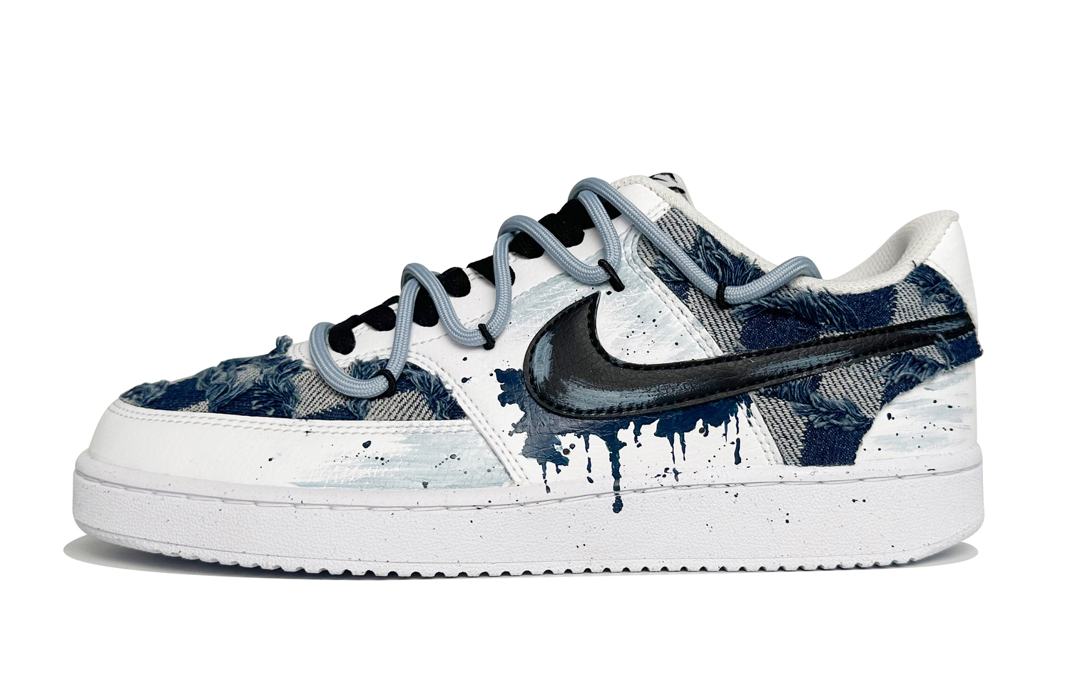 

Court Vision 1 Cerulean Sea устойчивые к истиранию низкие скейтбордские кроссовки men's blue white Nike, синий белый