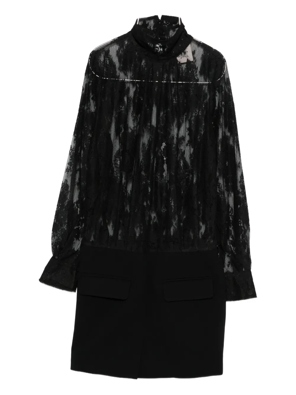 

Платье миди с кружевной отделкой Semicouture, черный