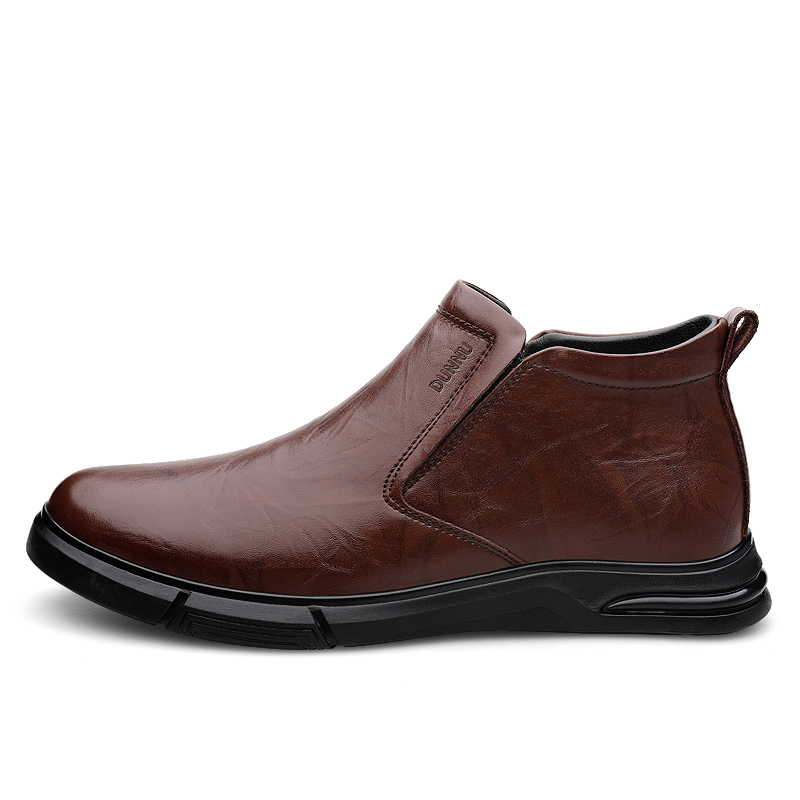 

Dunnu Мужские черно-коричневые ботинки с меховой подкладкой, цвет Brown Fleece-Lined
