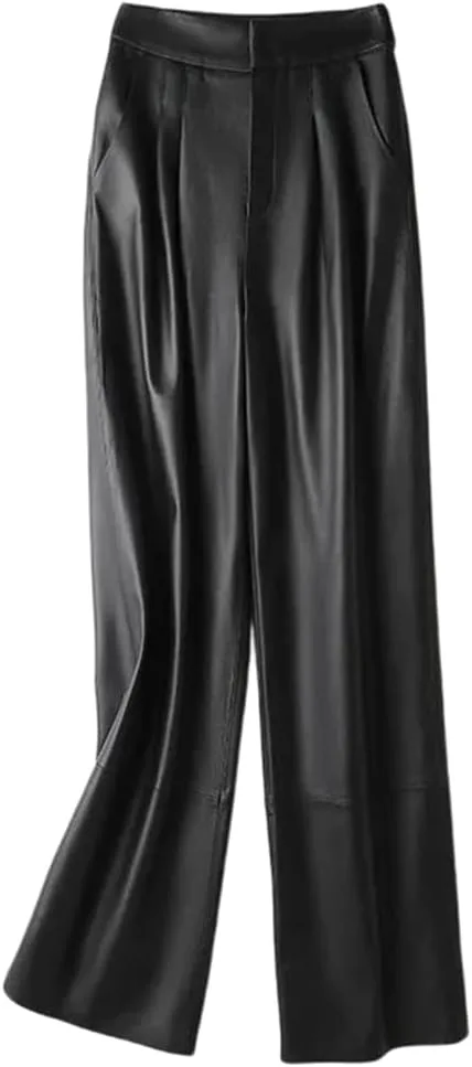 

Женские кожаные брюки прямого кроя