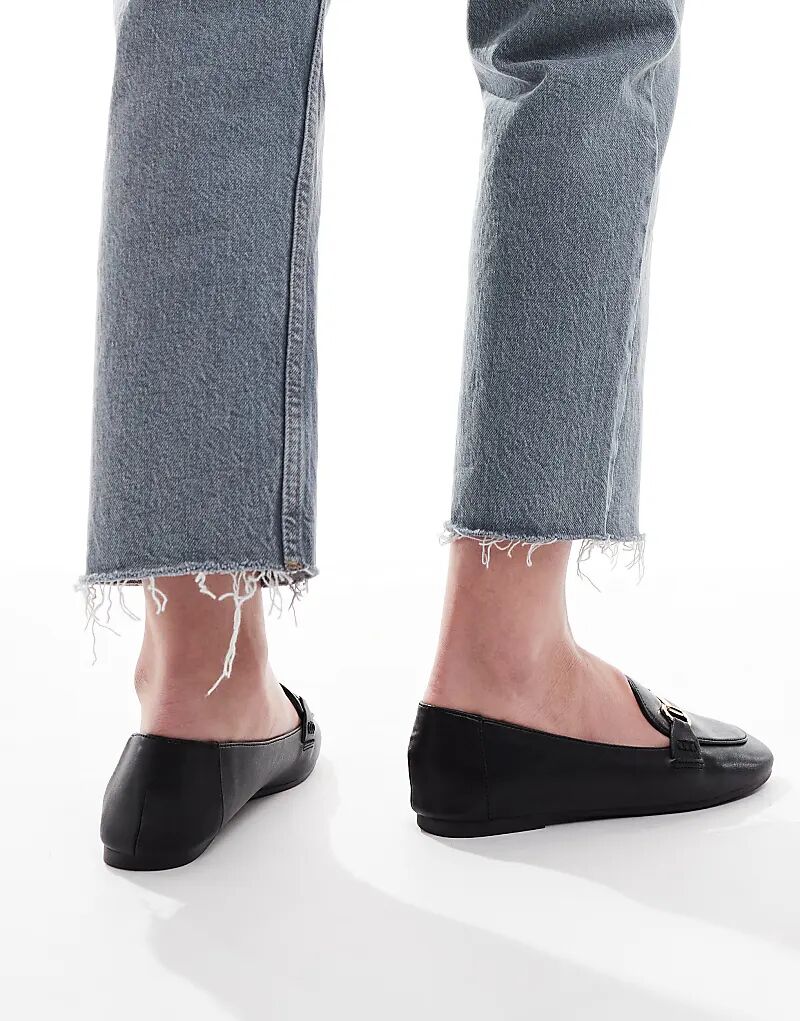 Лоферы London Rebel Nori Wide Fit с пряжкой черного цвета — фото 4