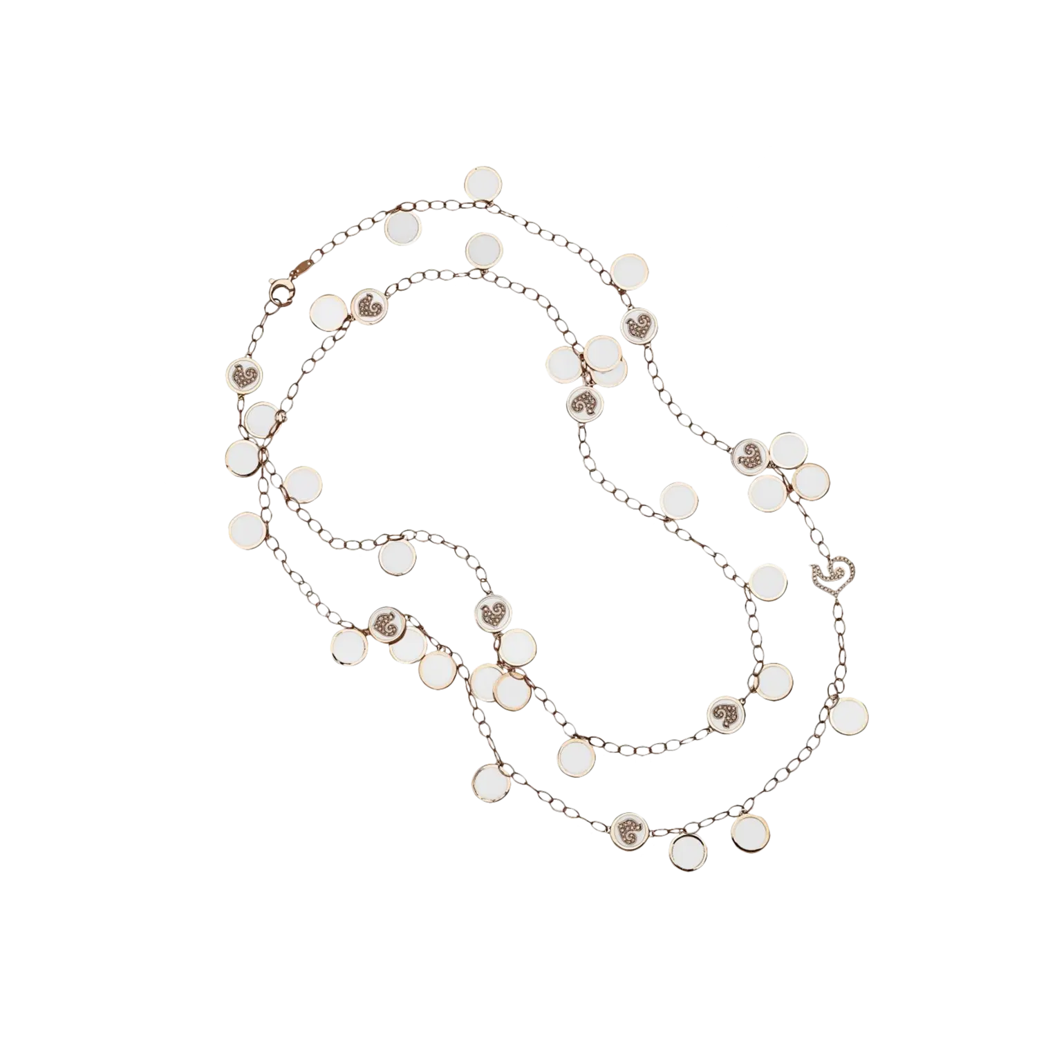 

Колье Chantecler Paillettes из розового золота, белой эмали и бриллиантов