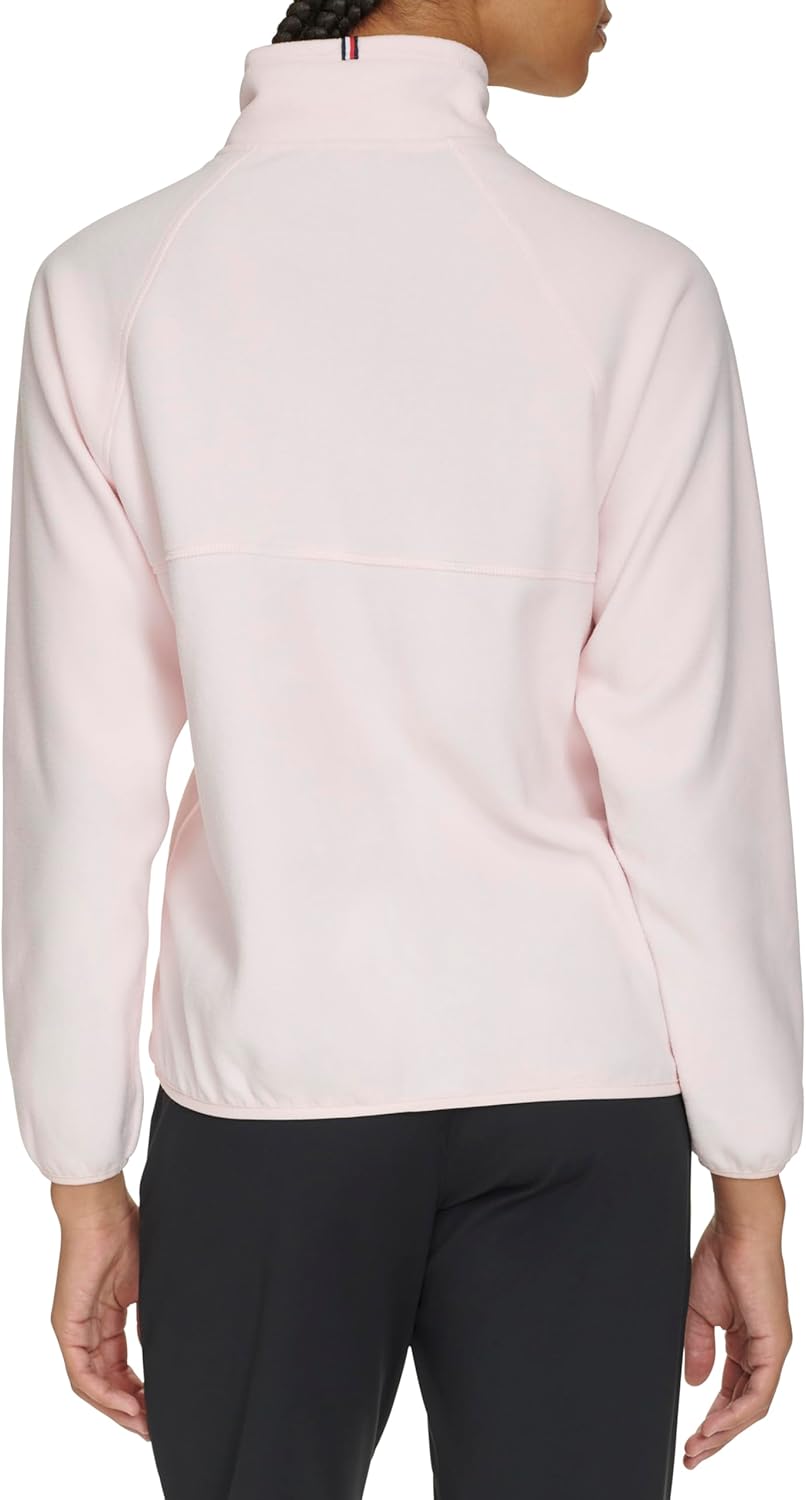 Женская флисовая куртка Tommy Hilfiger с воротником-стойкой и застежкой-молнией, Powder Pink — фото 4