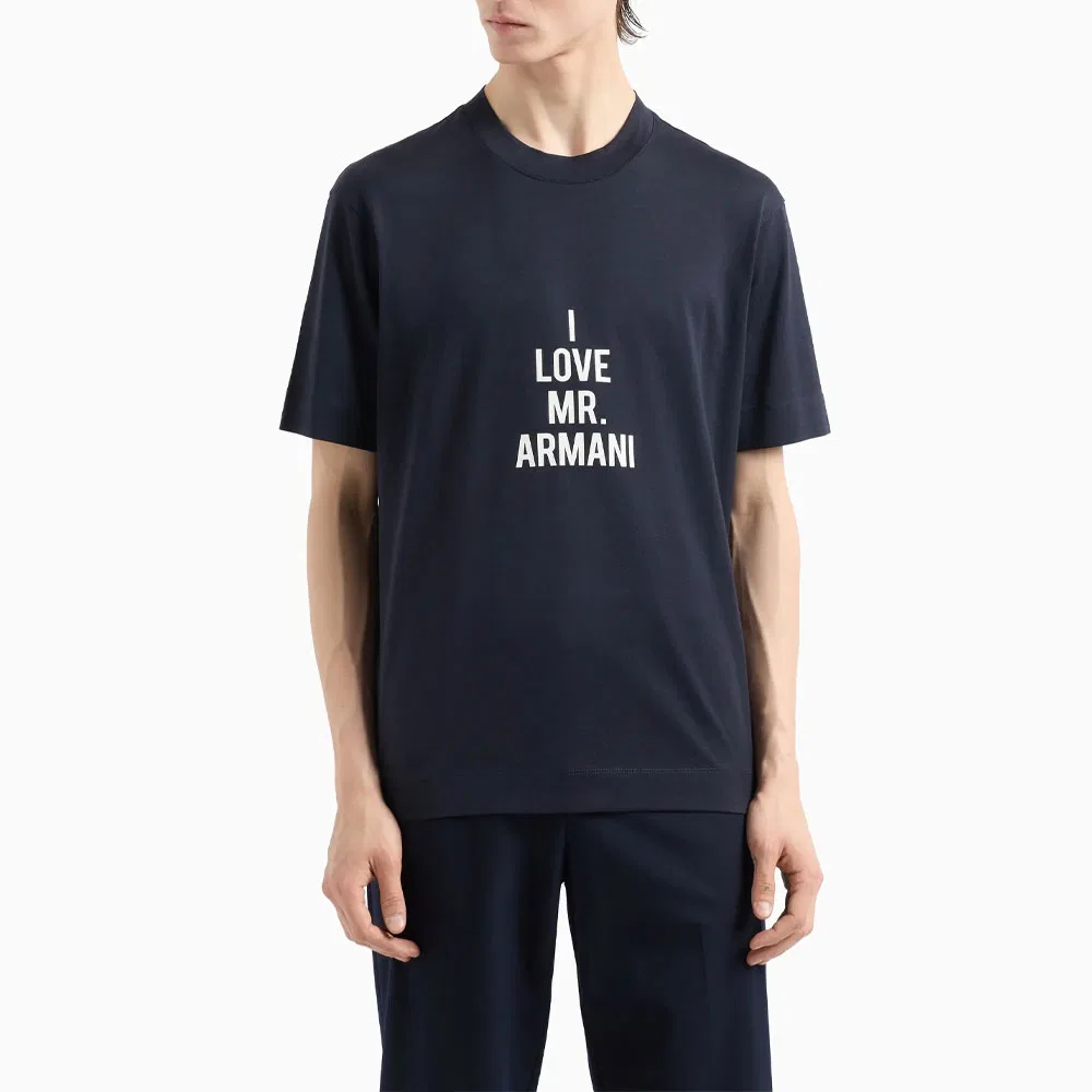 Футболка I Love Mr Armani с круглым вырезом EMPORIO ARMANI, Marine Blue — фото 4