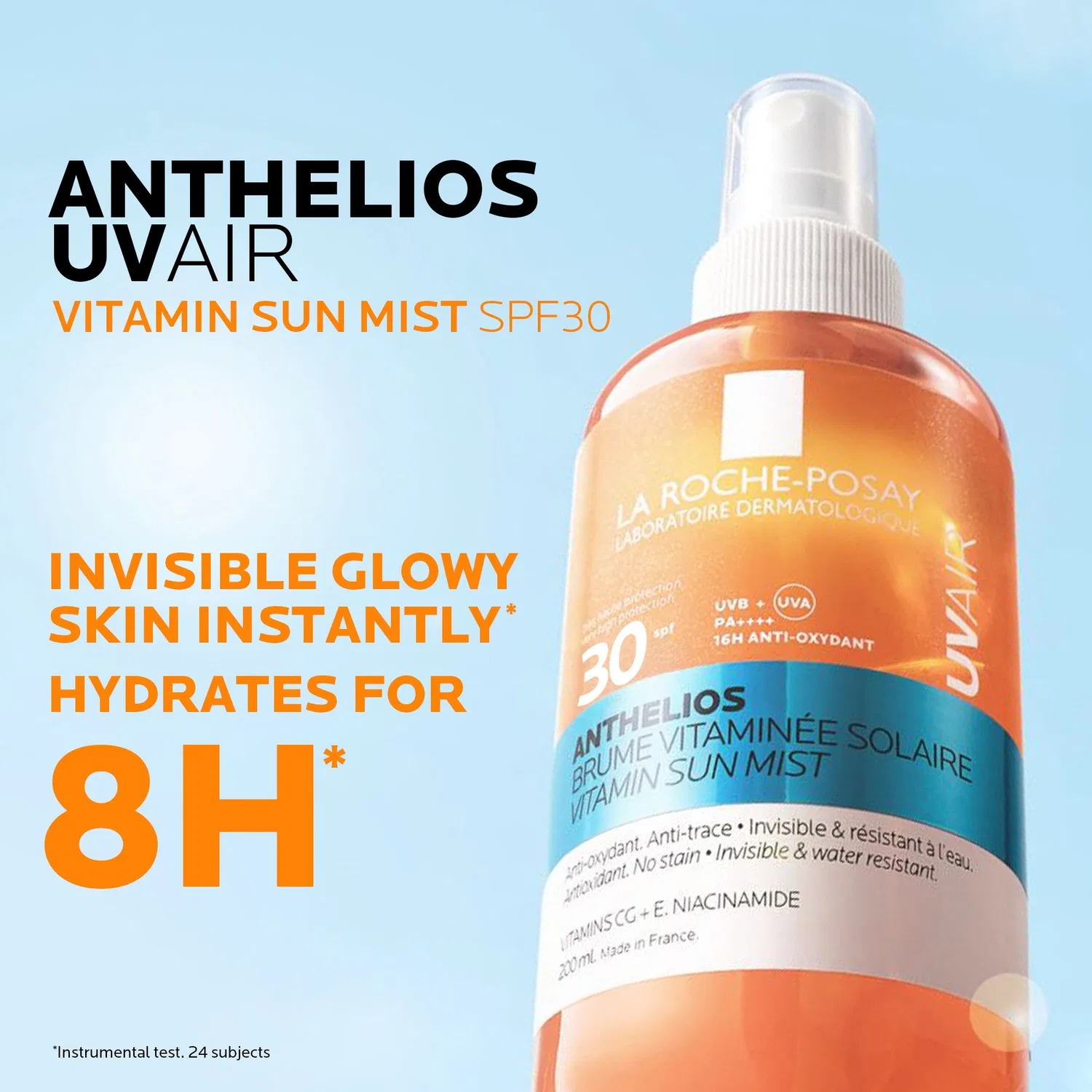 Солнцезащитный спрей La Roche Posay Anthelios Uvair с витамином SPF 30, высокая степень защиты от УФ-излучения, с витамином Е и гиалуроновой кислотой, 200 мл La Roche-Posay — фото 3