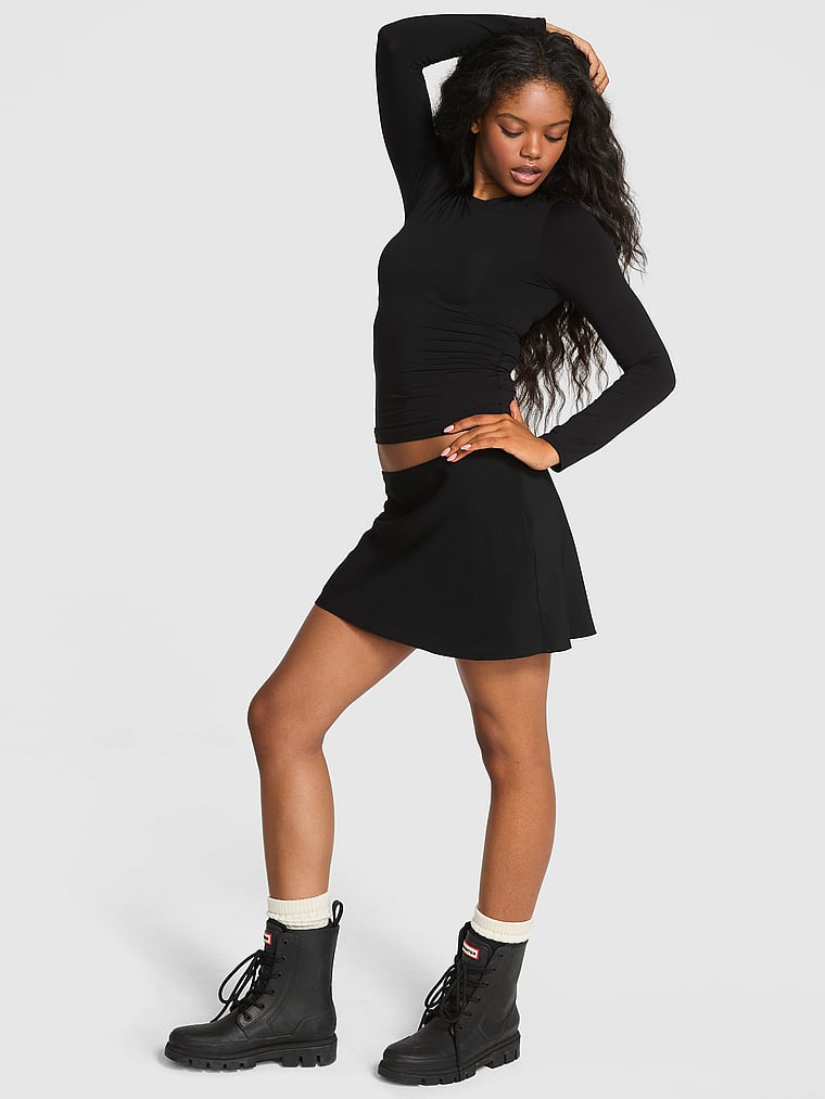 

Футболка с длинным рукавом из эластичной ткани Pink, pure black, Черный, Футболка с длинным рукавом из эластичной ткани Pink, pure black