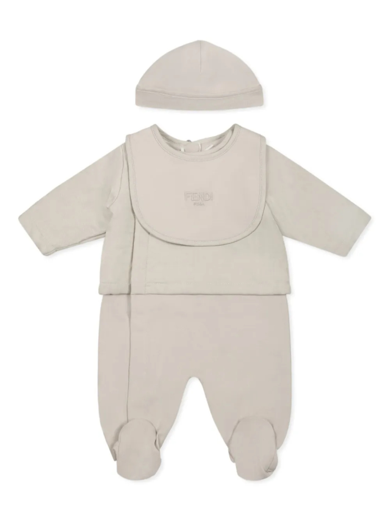 

Комплект для новорожденного с вышитым логотипом Fendi Kids, нейтральный