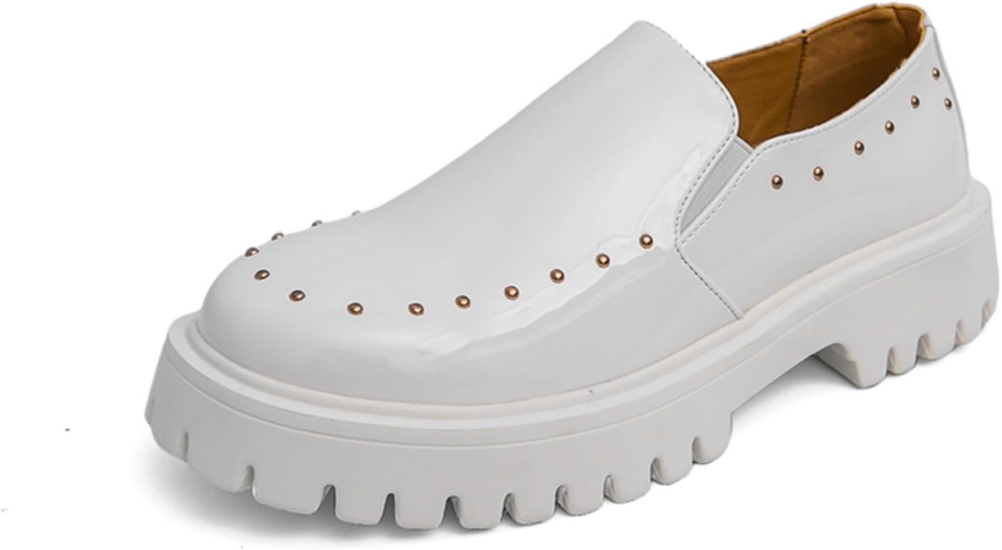 

Мужские модные и стильные туфли оксфорды, прочные и нескользящие, легкие и удобные, подходящие для бизнеса, свадеб, повседневного и уличного использования Aokisx, белый