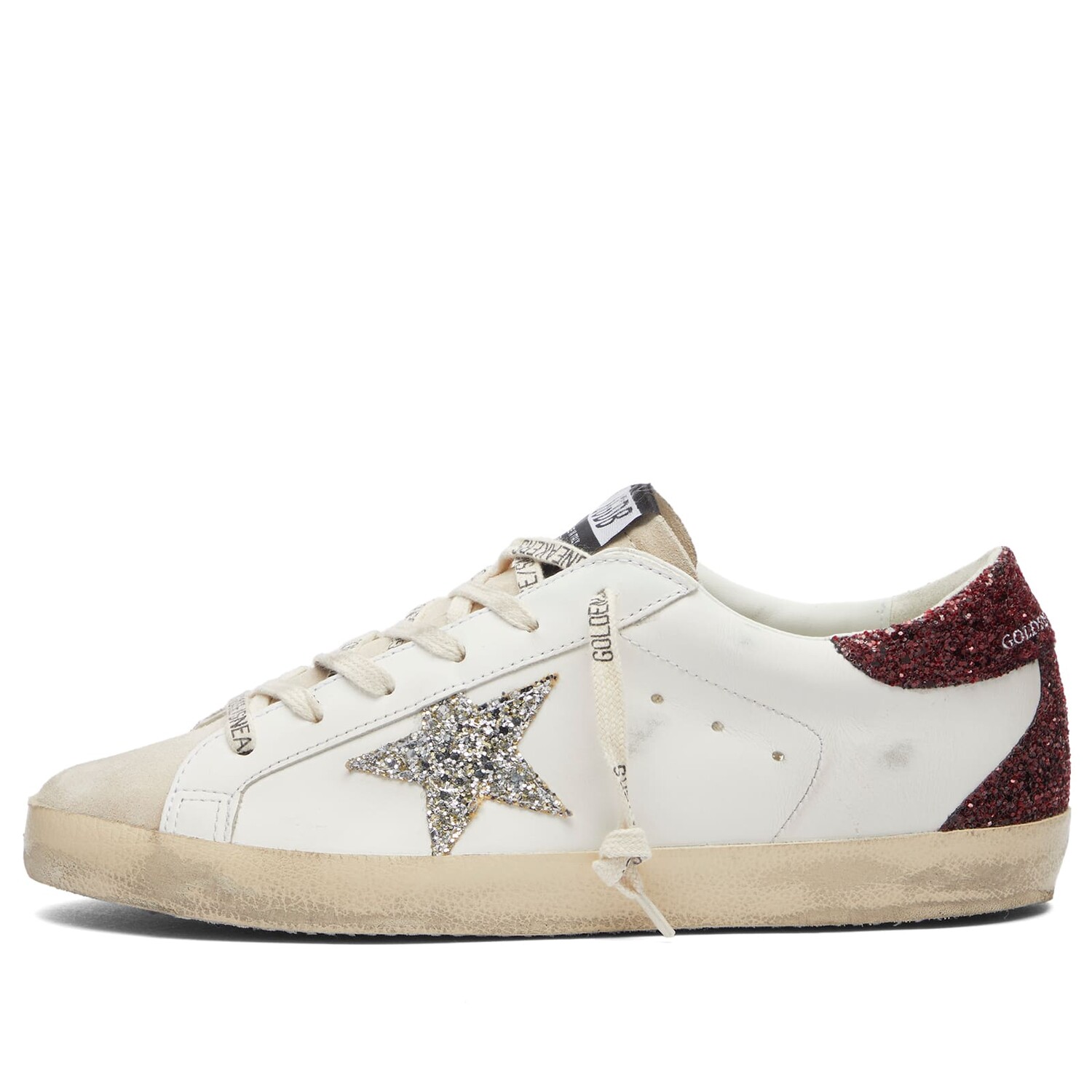 

Кроссовки Golden Goose Super Star Sneaker, цвет White & Bordeaux