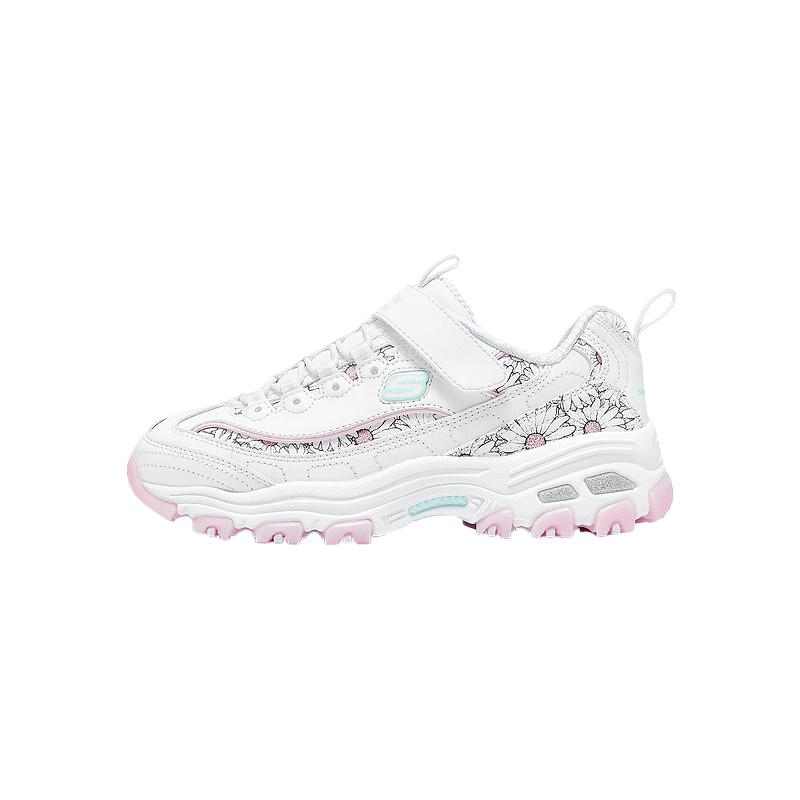 

Теплые и влагоотводящие низкие детские кроссовки для повседневной носки Skechers Kids, белый/розовый