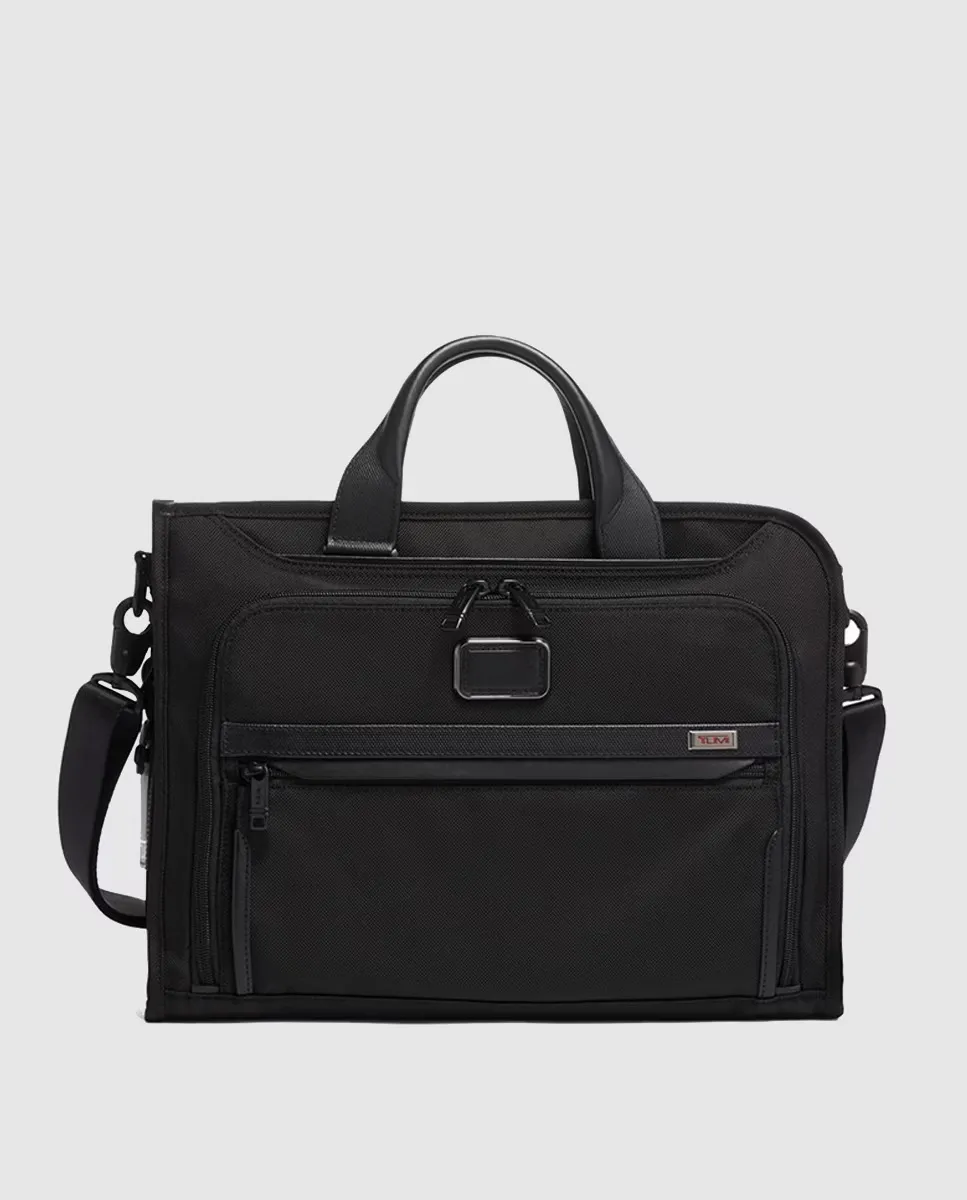 

Черная мужская сумка для документов Tumi Deluxe на молнии, черный