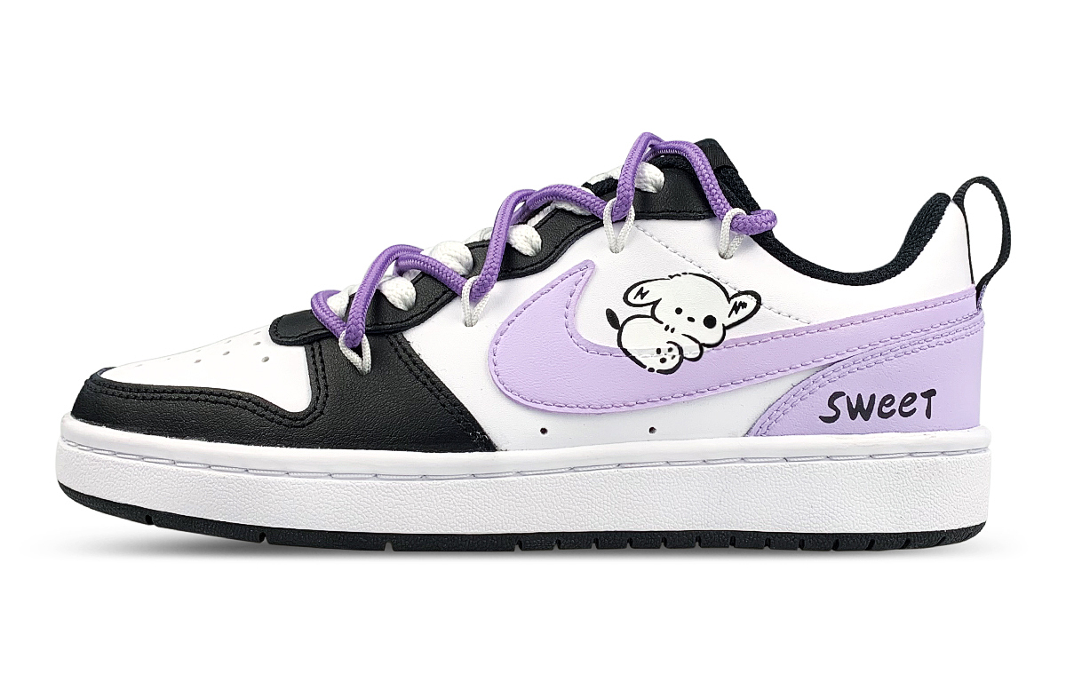 

Кроссовки Nike Court Borough Skateboard Shoes Women's Low-Top White Purple, фиолетовый