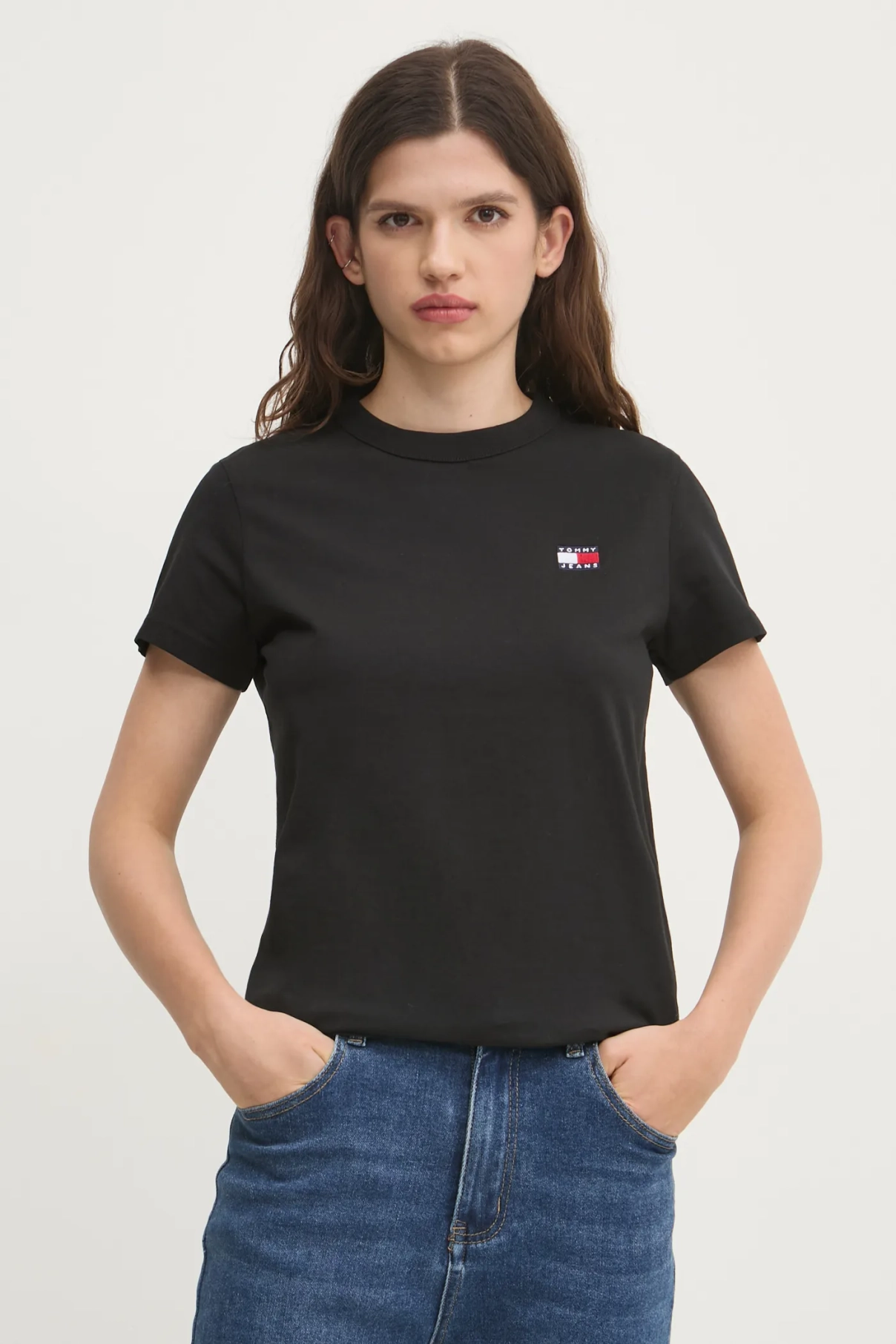 

Хлопковая футболка Tommy Jeans, черный