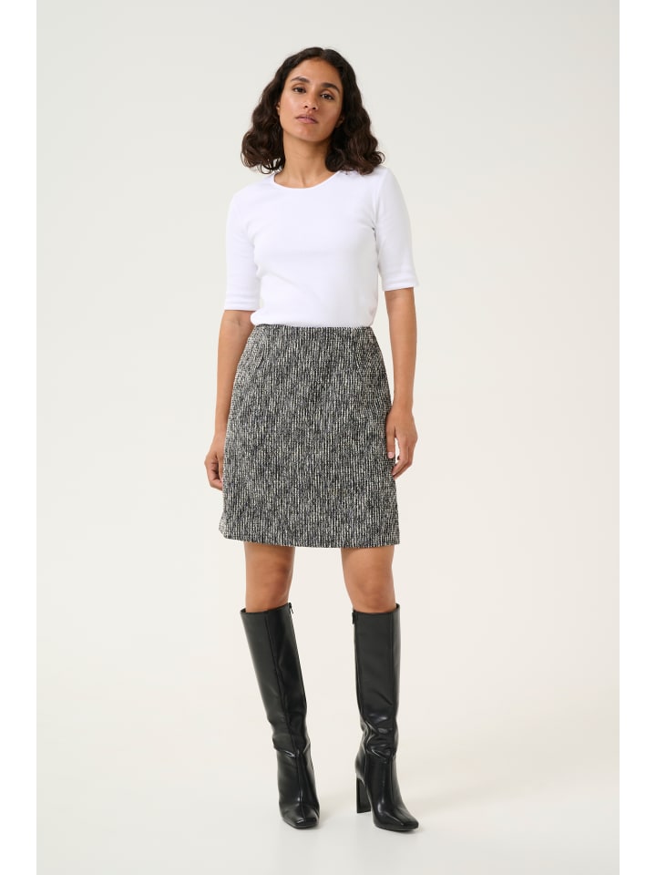 

Юбка длиной до колена Kaffe, цвет black & white boucle