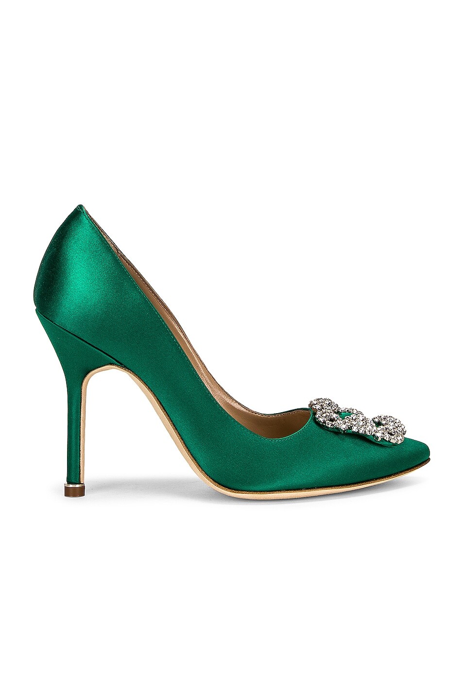 

Туфли женские Hangisi 105 Satin Heel Manolo Blahnik, зеленый
