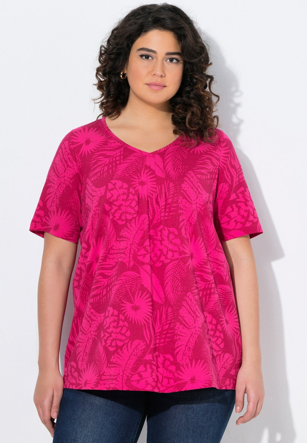 

Футболка с принтом SHORT SLEEVE V-NECK Ulla Popken, красный