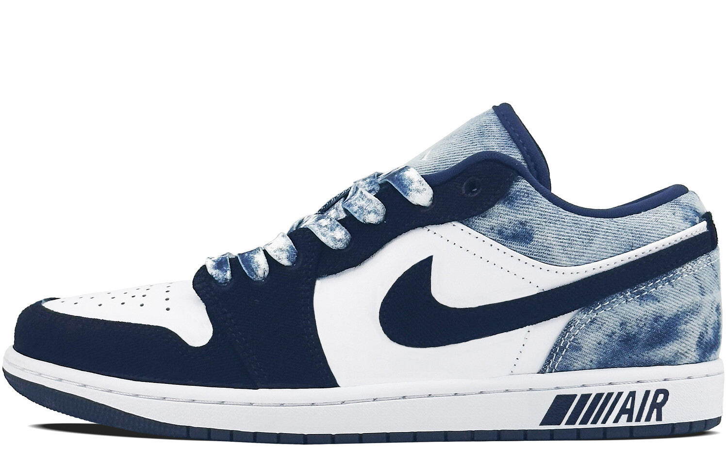 

Кроссовки Air Jordan 1 Vintage Basketball Shoes Men Low-top Navy Blue/white, синий
