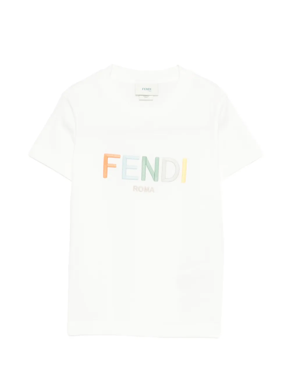 

Вышитая футболка Fendi Kids, белый