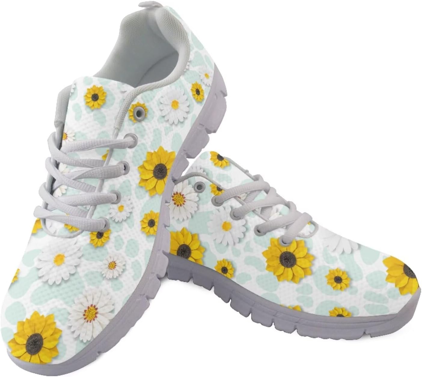 

GETELINSENG Хэллоуин кроссовки для бега, прогулок и походов, мужские стильные кроссовки на шнуровке, легкие для тенниса и спортивных тренировок, Daisy Sunflower