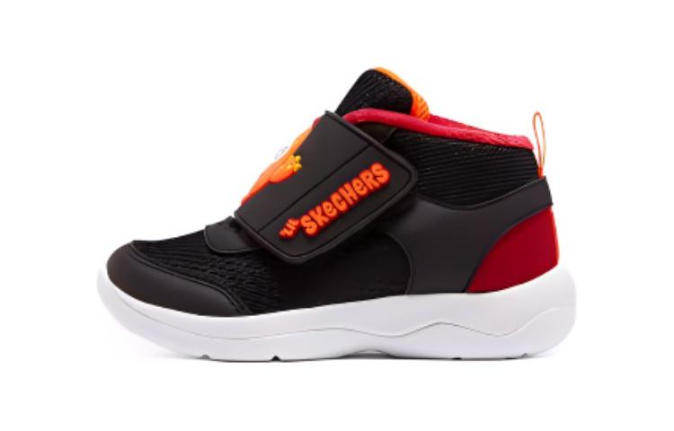 

Skechers Kids Износостойкие противоскользящие ботинки High Top для малышей, черно-оранжевые