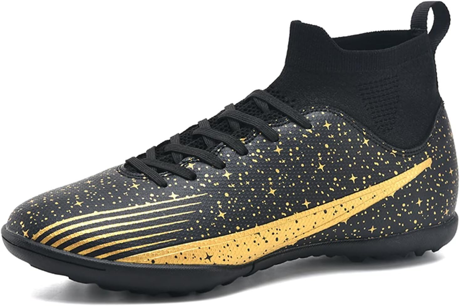 

Мужские футбольные бутсы для искусственного газона, женские и детские высокие футбольные бутсы для игры в помещении, спортивные бутсы до щиколотки с шипами для игры в помещении AG Purfitall, черный
