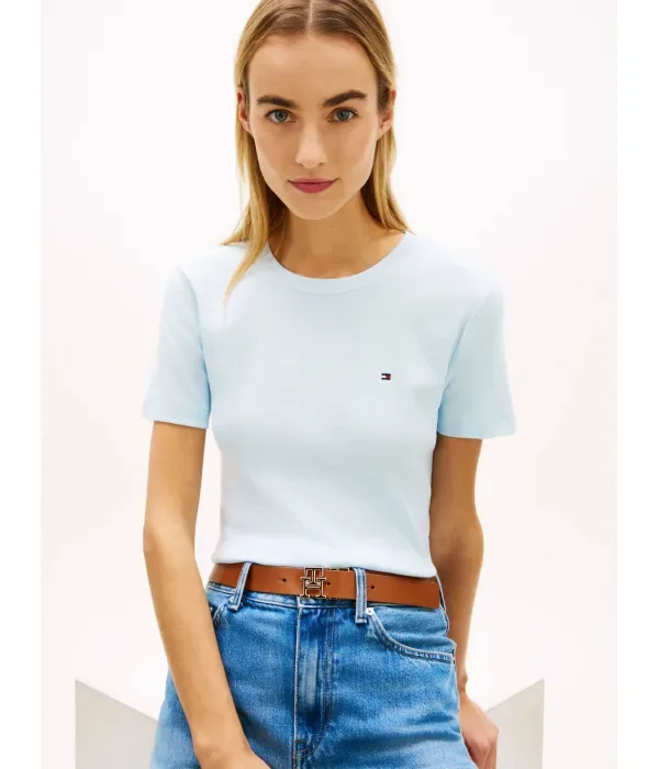 Футболка slim fit Tommy Hilfiger, небесно-голубой — фото 4