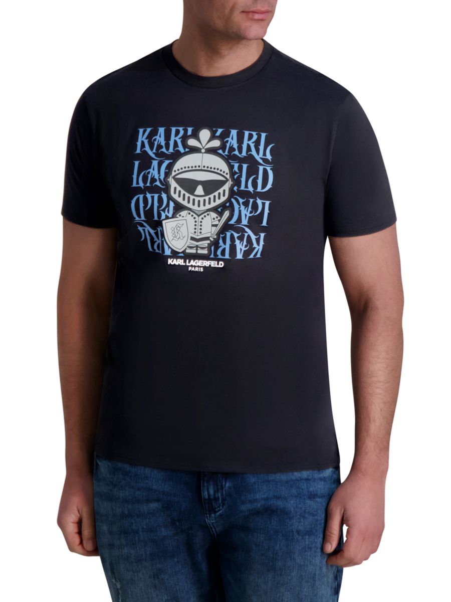 

Футболка из хлопка с графическим логотипом Karl Lagerfeld Paris, черный