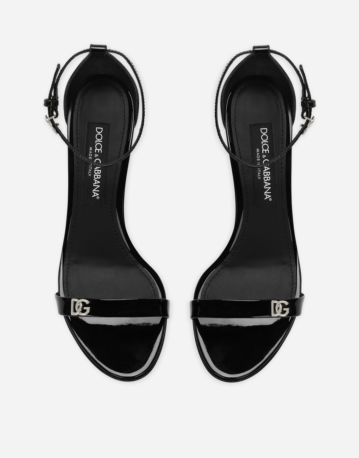Босоножки из лакированной кожи Dolce & Gabbana, черный — фото 4