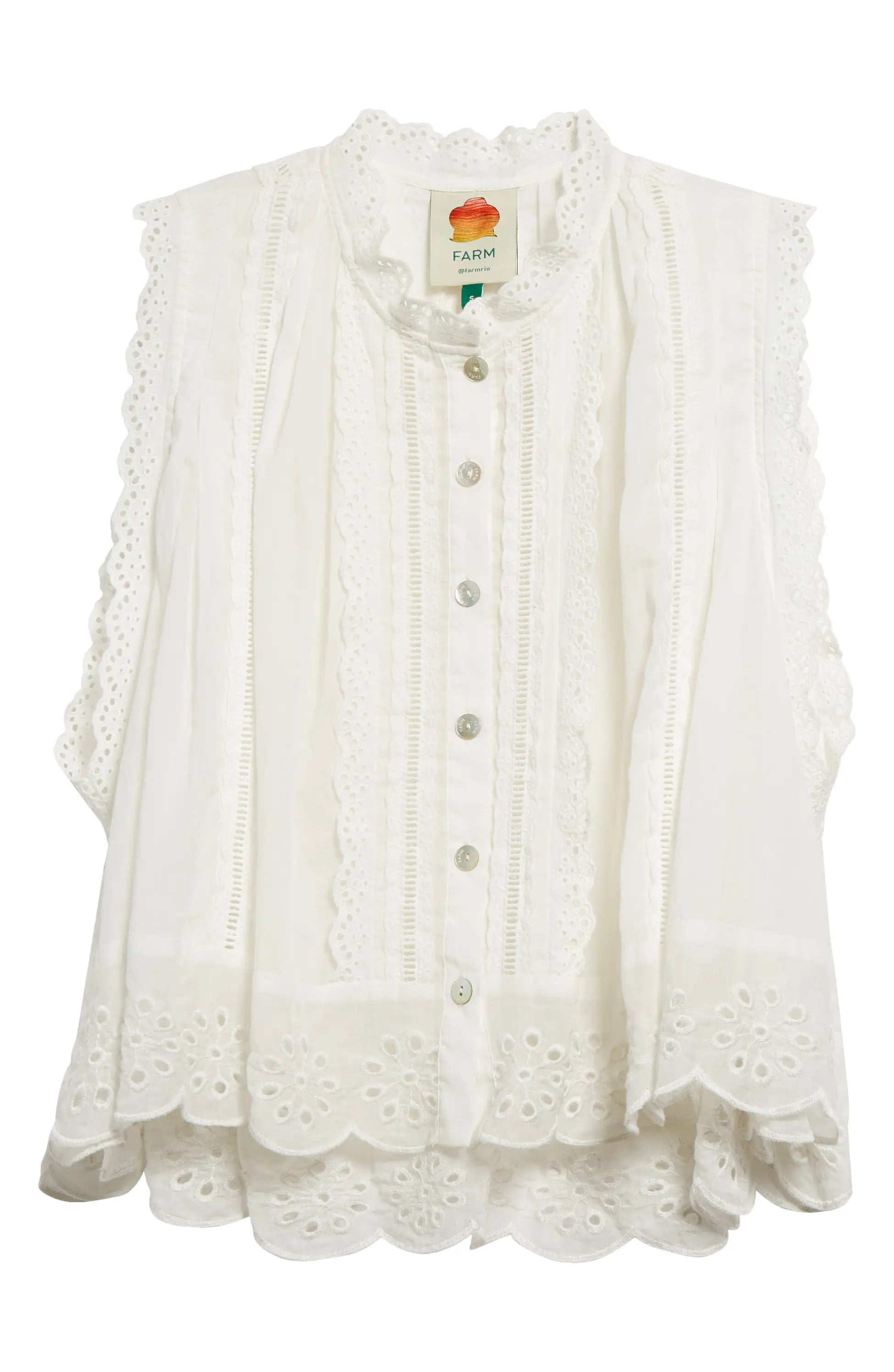

Женская блузка без рукавов FARM Rio Off-White