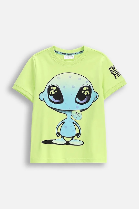 

Детская хлопковая футболка Coccodrillo, зеленый
