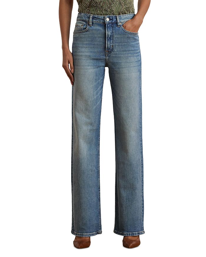 

Джинсы с высокой посадкой и широкими штанинами Ralph Lauren, синий