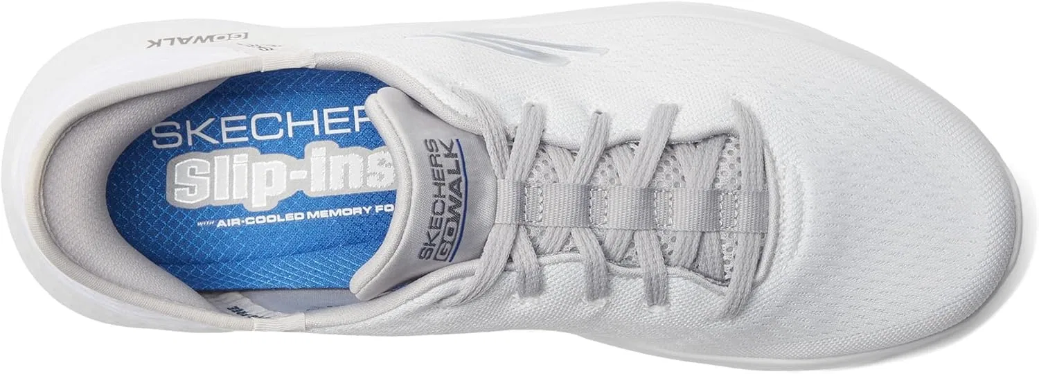 Кроссовки Skechers Herren Go Walk Flex-New World Sneaker Solidus, White Grey — фото 2