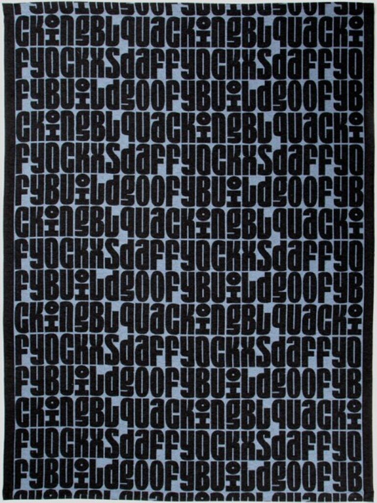 

Одеяло Biederlack Scala TYPO 150x 200см черный/синий смесовый хлопок