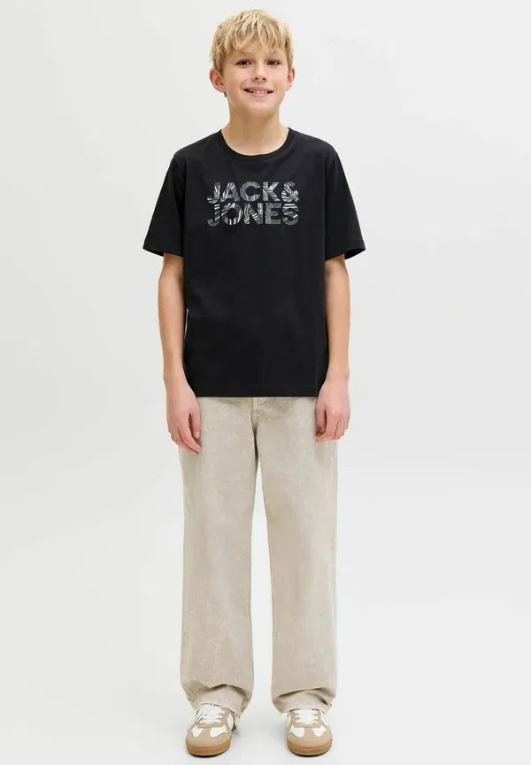 Футболка Jack & Jones Junior Jjejeff logo tee ss sn jnr print t-shirt, черный — фото 2