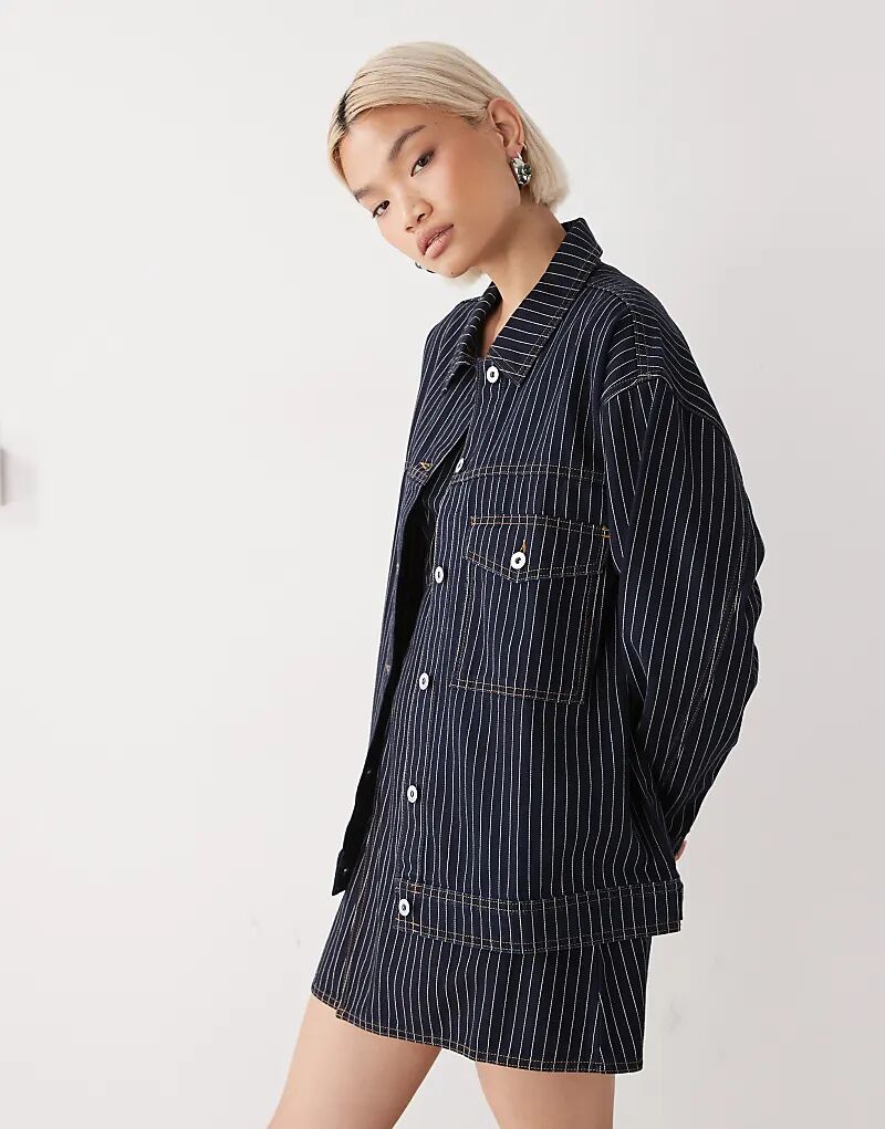 

COLLUSION джинсовая куртка в синюю полоску